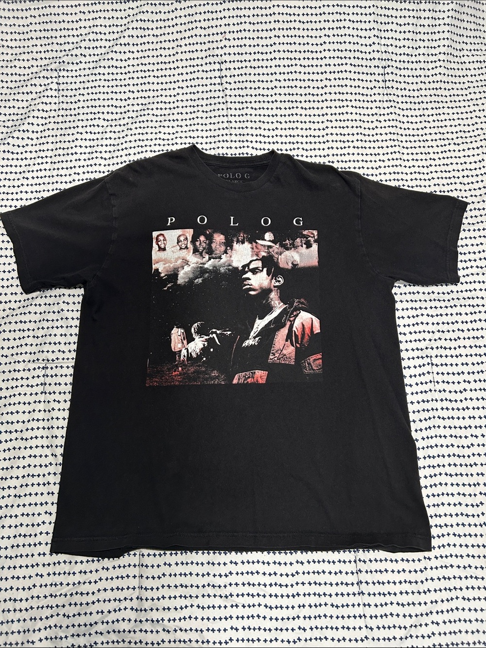 Polo G Black Graphic Photo-Print Crew Tee